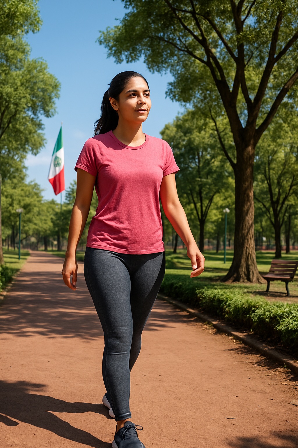 Persona caminando en un parque